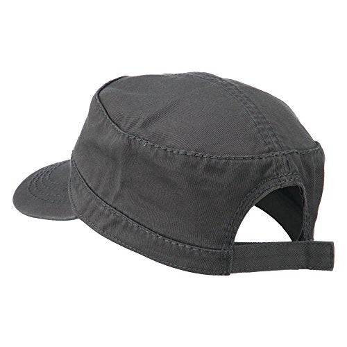 Garment Washed Adjustable Army Cap - color: Charcoal Grey Osfm