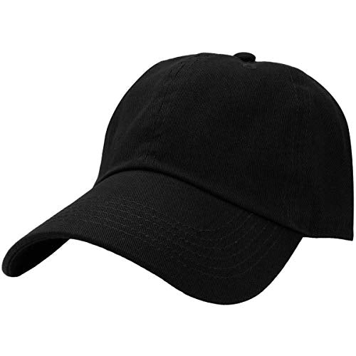 Falari Classic Baseball Cap Dad Hat 100% Cotton Soft Adjustable Size - color: Black