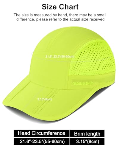 GADIEMKENSD Mens Folding Outdoor Hat Long Brim UPF 50+ Sun Protection - color: Folding Fluorescent Green