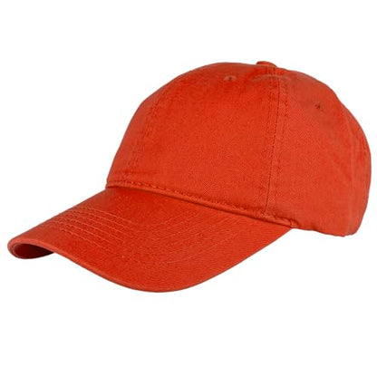 Gelante Cotton Twill Washed Unstructure Baseball Cap - Adjustable Blank Hat for Men Women - Wholesale Bulk Lot of 6 Pack - color: Solid Orange