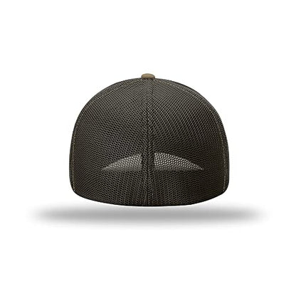 Richardson 110 Trucker R-Flex Baseball Cap| Fitted Mesh Back Hat - color: Khaki/Coffee, size: Small-Medium