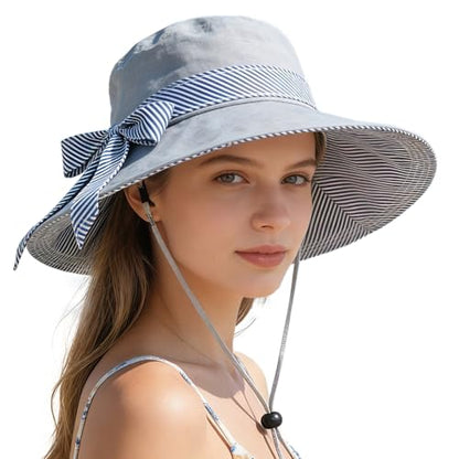 Sun Hats for Women Roll-up Wide Brim Summer Beach Hat Foldable Floppy Cotton Hat - color: Cotton Dark Grey