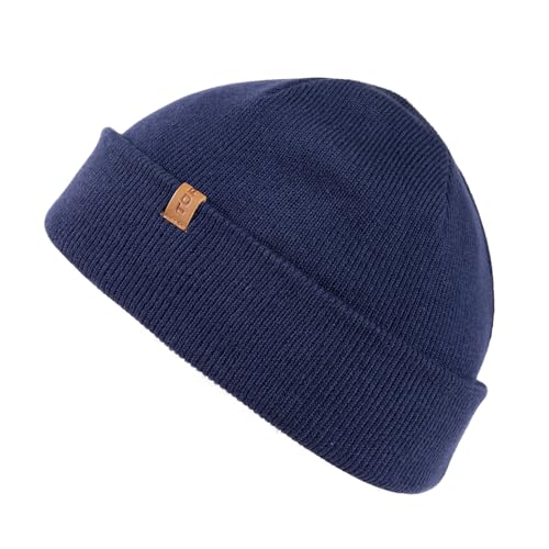 TOP-EX Merino Wool Fisherman Beanie for Men Women, Knit Watch Cap Winter - color: Navy Blue, size: X-Large-XX-Large