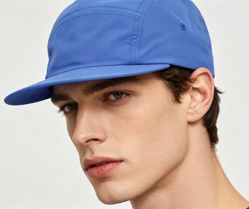 COOLSOME 5 Panels Hat Basic Daily Wear Breathable Quick Dry Cap - color: Blue/M Size