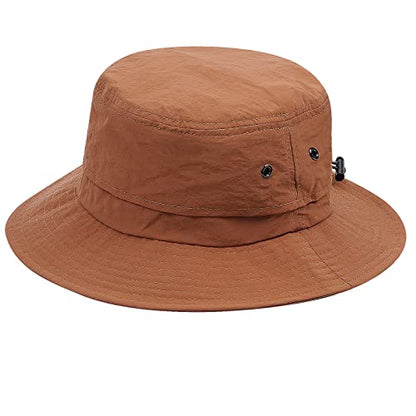 Croogo Sun Hats for Women UV Protection Summer Bucket Hat Waterproof Packable Fishing Hats Wide Brim Hiking Hat Gardening Hat - color: Afh02-brick Red