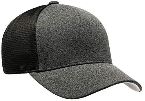 Flexfit Melange Unipanel Trucker Cap - color: Dark Grey/Black, size: Large-X-Large