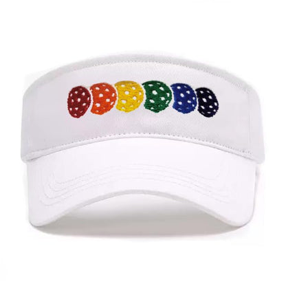Embroidered Pickleball Visor Men Women,Gifts for Pickleball Lovers - color: White, style: Rainbow Pickleball