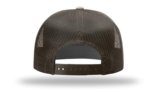 Richardson 168 168P Hat 7-Panel Trucker Cap Hi-Pro Snapback Cap Camo Hat Adjustable Baseball Hat Blank Hat Bulk Hats - color: Bark Duck Camo/Brown