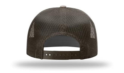 Richardson 168 168P Hat 7-Panel Trucker Cap Hi-Pro Snapback Cap Camo Hat Adjustable Baseball Hat Blank Hat Bulk Hats - color: Bark Duck Camo/Brown