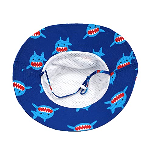 Home Prefer UPF50+ Wide Brim Sun Hat Boys Girls Sun Protection Hat Zoo Beach Swim Safari Bucket Hat for Baby Toddler Kid - color: Shark, size: 6-12 Months