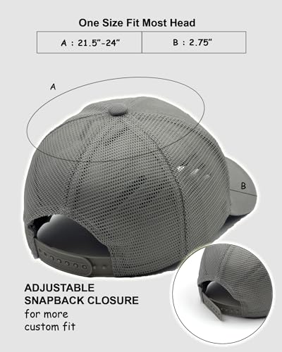Utmost Structured Baseball Cap with Adjustable Closure - Performance Hat for Outdoor Activities - color: 1pc Light Grey/Mesh