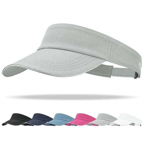 Sukeen Women's Adjustable Fit Runners Lightweight Comfort Performance Visor, Sports Sun Visor One Size Fits Most - color: Light Grey