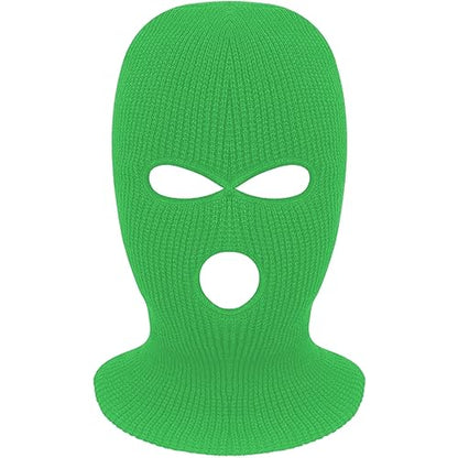 3-Hole Full Face Mask Cover Ski Mask Winter Balaclava Cap - color: Green