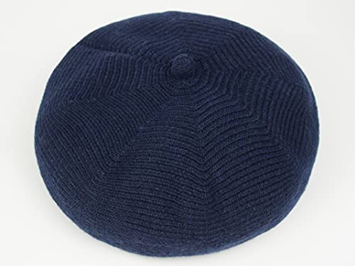 French Style Beret Hat for Women Winter Fall Knit Artist Hats Classic Solid Color Beanie Hat - color: Navy