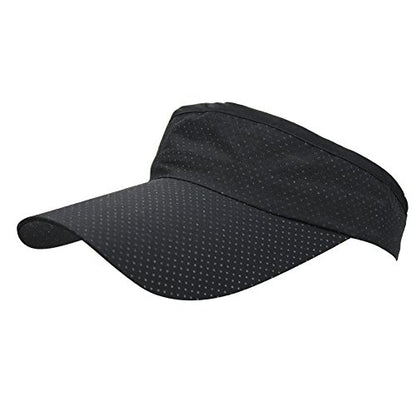 Mens Summer Quick-Dry Run Long Brim Empty Top Baseball Tennis Sun Hat Cap Visor - color: Black