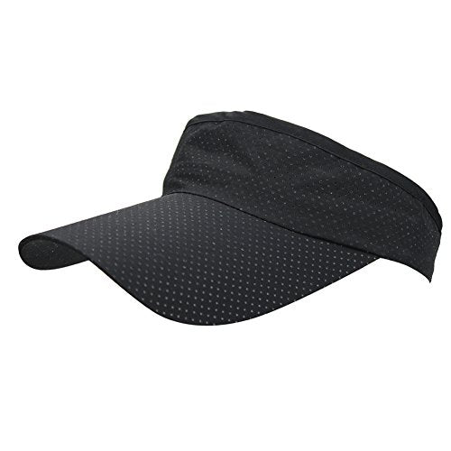 Mens Summer Quick-Dry Run Long Brim Empty Top Baseball Tennis Sun Hat Cap Visor - color: Black