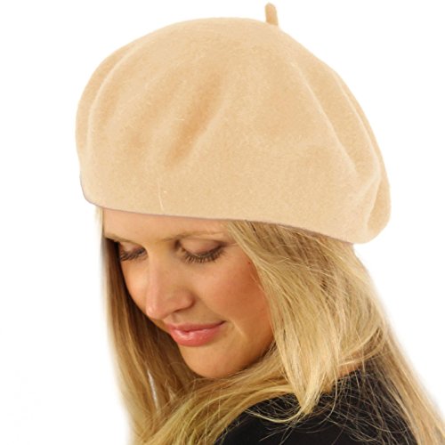 Classic Winter 100% Wool Warm French Art Basque Beret Tam Beanie Hat Cap - color: Khaki