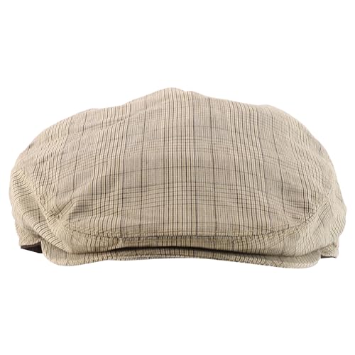 Trendy Apparel Shop Plaid Checker Patterend Newsboy Ivy Flat Cap - color: Beige, size: Large