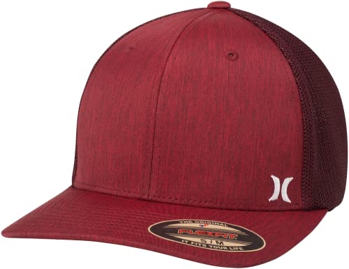 Hurley Mens Mini Icon Mesh Panel Fitted Trucker Baseball Cap - color: Noble Red, size: Large-X-Large
