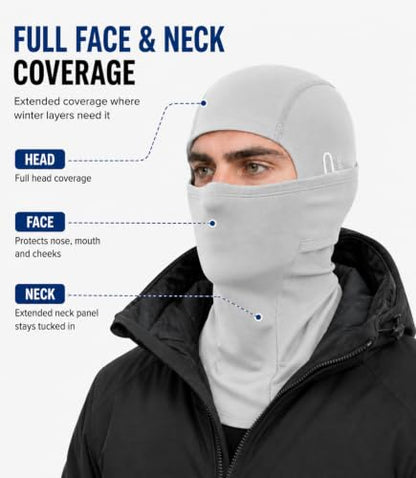 Balaclava Ski Mask, Warm Fleece Face Cover for Winter Cycling - color: Grey