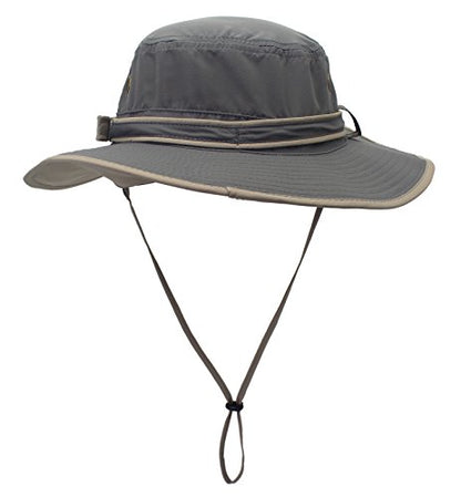 Home Prefer UPF50 Mens Sun Hat with Neck Flap Quick Dry UV Protection Cap Womens Wide Brim Fishing Hat Neck Flap Beach Garden - color: B-gray Brim