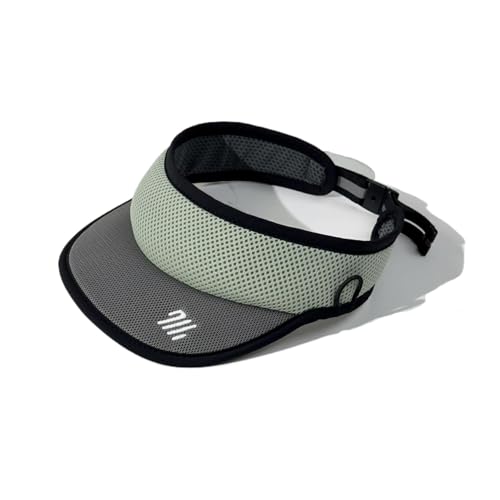 Clakllie Sports Sun Visor Hats Summer Golf Tennis Visors Lightweight Packable Beach Hat Moisture Wicking Workout Headband - color: Cdus-sv2504-greygreen