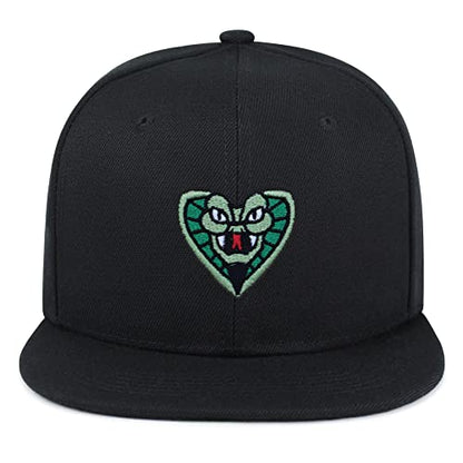 Snake Hip-Hop Snapback Hat Embroidered Baseball Cap Cobra - color: 04. Black