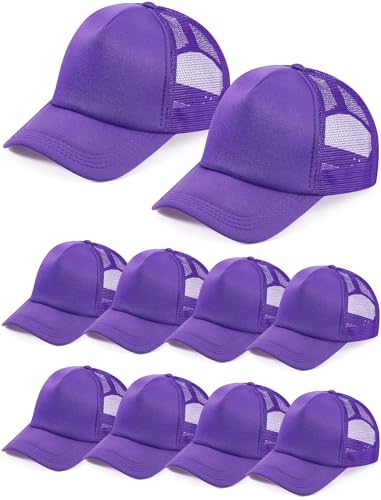 Tarpop 10 Pcs Sublimation Blank Trucker Hats Bulk - color: Purple