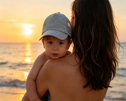 Toddler Baby Boy Girl Baseball Hats Kids Sun Hats Adjustable Summer Caps - color: Black/Gray, size: 3-12 Months