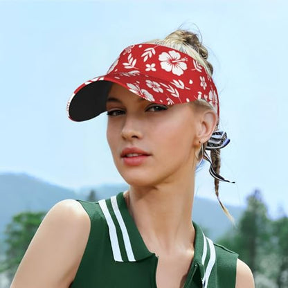 Stylish Visor Cap, Adjustable Lightweight Sun Hat for Men Women Teens - Sports, Beach, Golf, Tennis - color: Hibiscus Pattern With Turtle Pattern 1