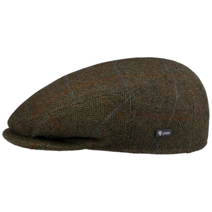Lipodo Flat Cap with Checked Pattern Women/Men | Made in Italy - color: Olive, size: 6 3/8