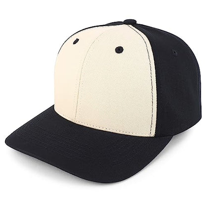 Trendy Apparel Shop Structured High Profile 6 Panel Curved Bill Snapback Baseball Cap - color: Stone Black