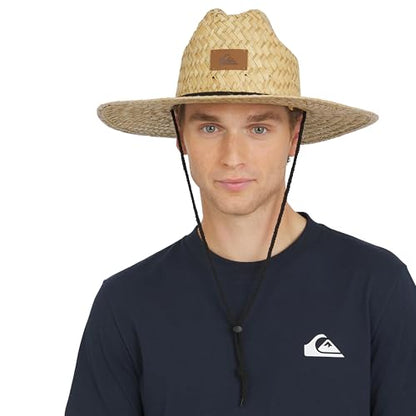 Quiksilver Men's Wide Brim Outdoor Lifeguard Straw Sun Hat - color: Natural, size: Large-X-Large