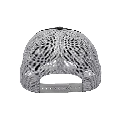 The Vintage Year Plain Cotton Structured Mesh Adjustable Trucker Sports Baseball Cap - color: Distressed Black/Grey