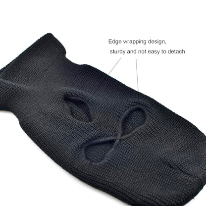 3 Hole Winter Mask, Full Face Cover Ski Mask, Thermal Winter Warm Knit Beanie Balaclava for Men, Black, One Size