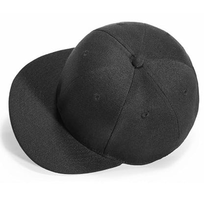Back Closure Big Size Baseball Cap Hiphop Flat Peak Plain Sport Hats Oversize Large Men Fitted Caps - color: Black