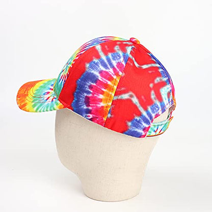 BEARUN Cotton Tie Dye Low Profile Cap Hiphop Baseball Cap Fashion Dad Hat - color: Multicolored D