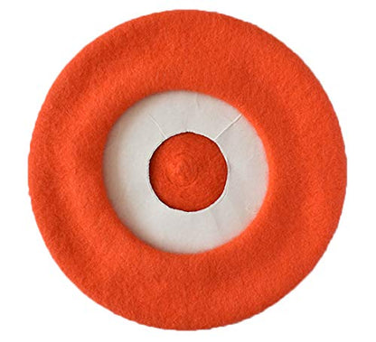 Kids Girls Boys Solid Color Classic French Style Beret Beanie Hat - color: Orange