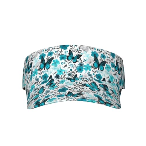 Unisex Adjustable Sports Sun Visor - color: Butterflies
