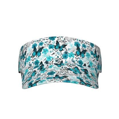 Unisex Adjustable Sports Sun Visor - color: Butterflies