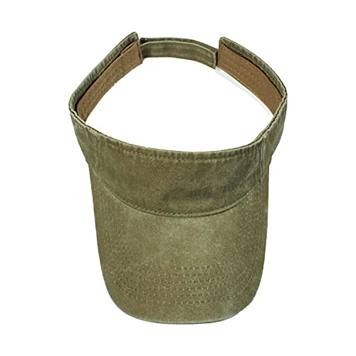 HH HOFNEN Sports Sun Visor Hats Cotton Adjustable Golf Caps for Men Women - color: #1a Khaki