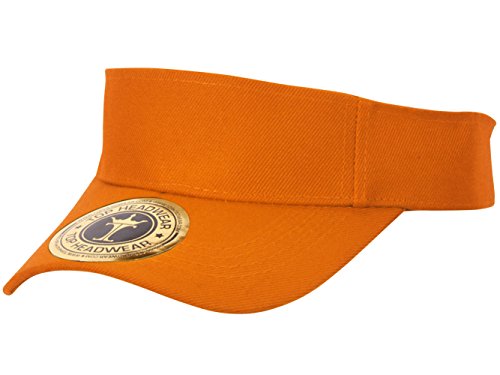 TOP HEADWEAR Solid Adjustable Blank Visor - color: Orange