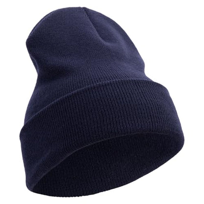 e4Hats.com 12 inch Cuffed Knit Long Beanie - color: Navy