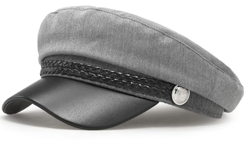 Women Newsboy Cap Fiddler Caps Classic Beret Hat Fisherman Hats - color: Grey