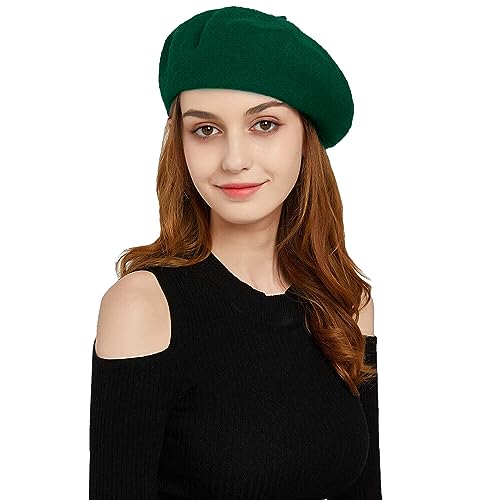 French Beret Hats for Women - Classic and Stylish Women's Beret Collection for Effortless Chic, Perfect for Any Occasion - color: Green