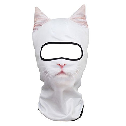 WTACTFUL 3D Animal Ears Balaclava, Breathable Face Mask for Halloween - color: Cat Meb-27