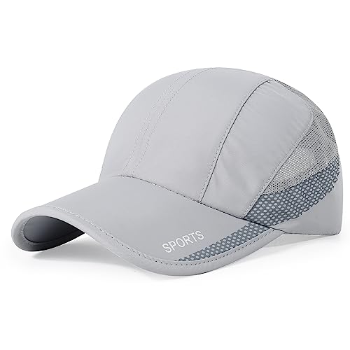 HH HOFNEN Quick Dry Cap Lightweight Running Sports Golf Hat for Men Women - color: #3 Light Gray