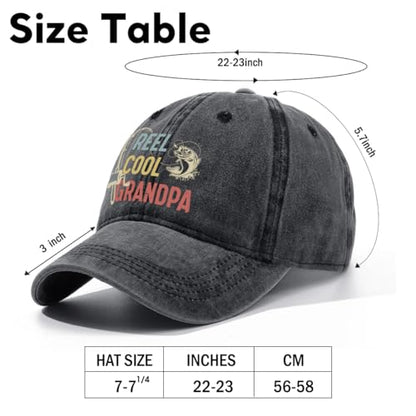 Fishing Adjustable Cotton Baseball Cap, Funny Trucker Hat Gift for Men Women Grandpa Dad Fishing Lover Fisherman - color: Washed Black