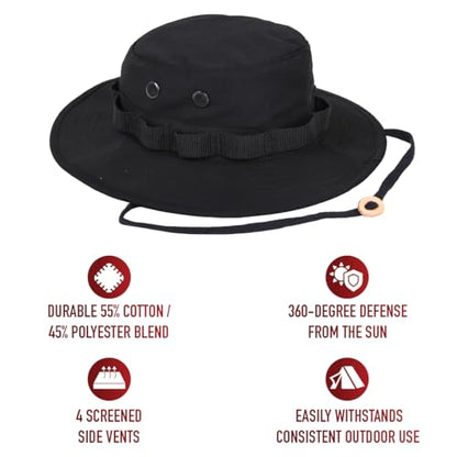 Boonie Hat - color: Black, size: 7 3/4