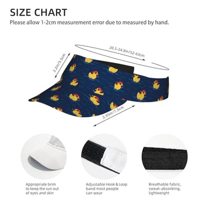 Sports Sun Visor Hat for Men Women, Adjustable Breathable Golf Tennis Cap - color: Funny Yellow Duck1